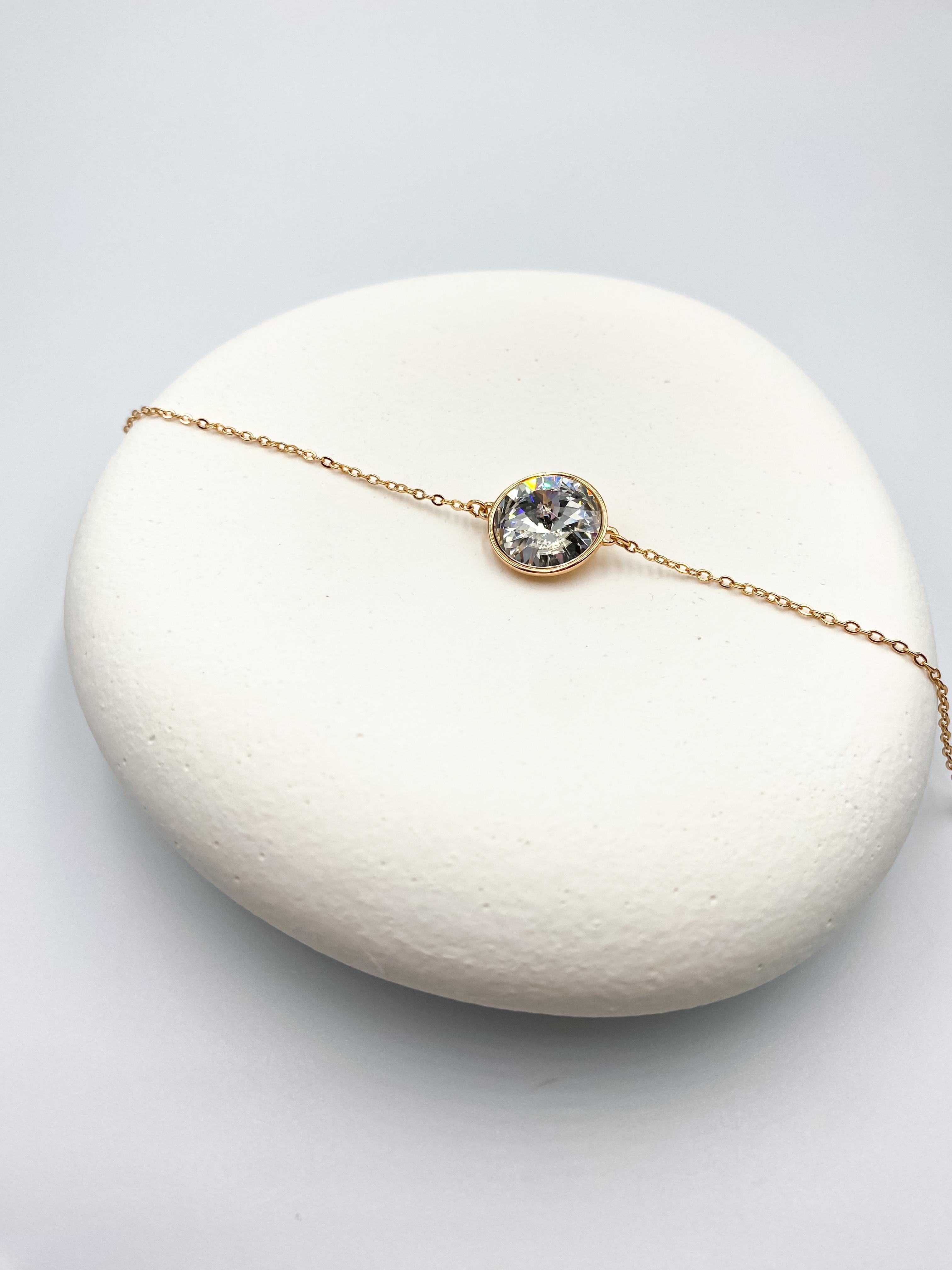 Tek Taş Çelik Bileklik