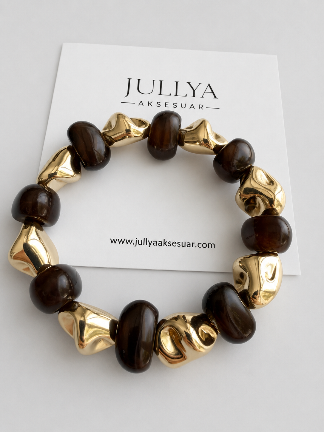 Capri Gold Lastikli Bileklik - El Yapımı