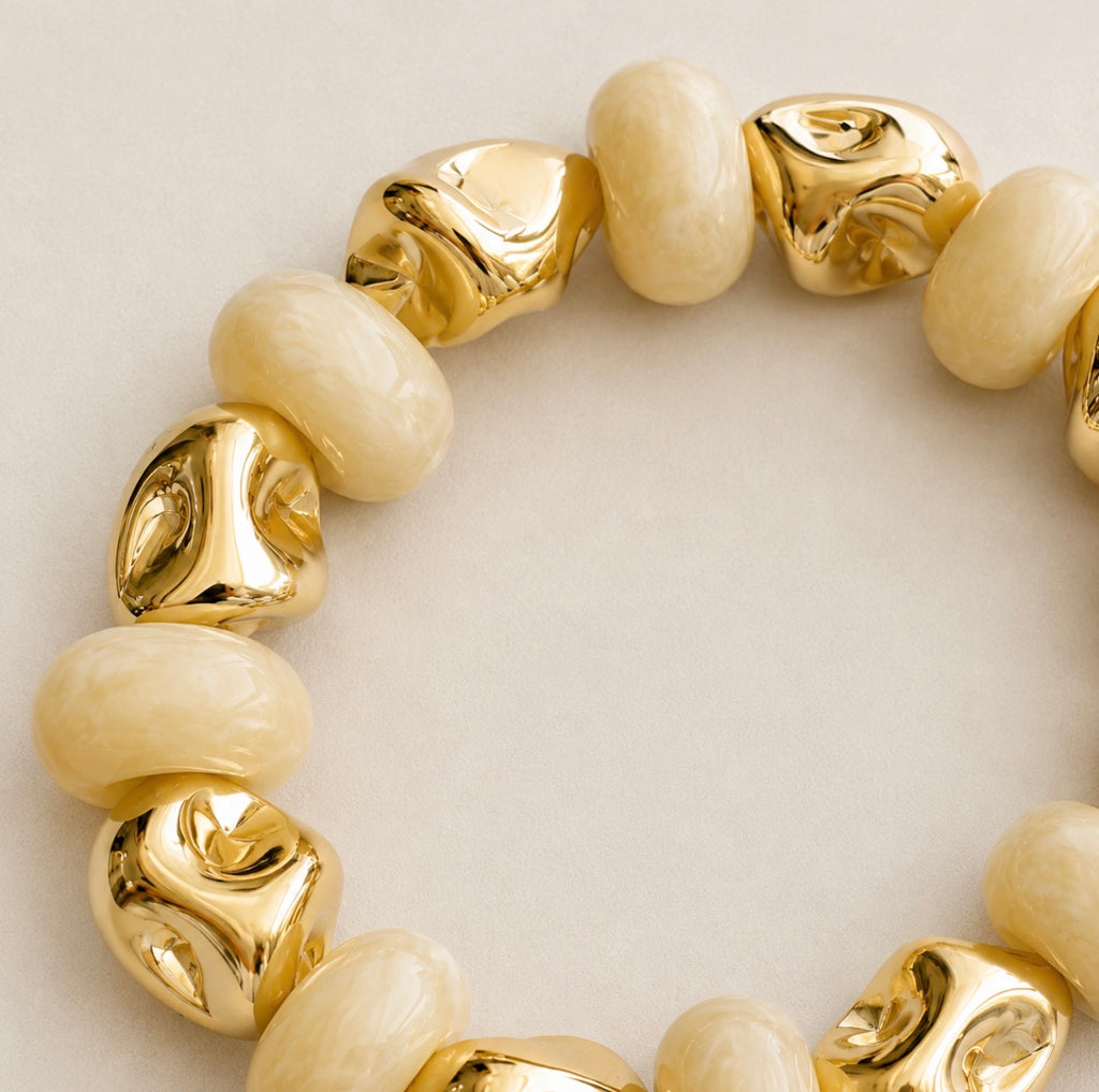 Milos Gold Lastikli Bileklik - El Yapımı