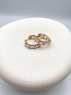 Baget Taşlı Işıltılı Küpe