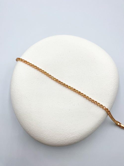 Balköpüğü Taşlı İnce Çelik Tennis Bileklik