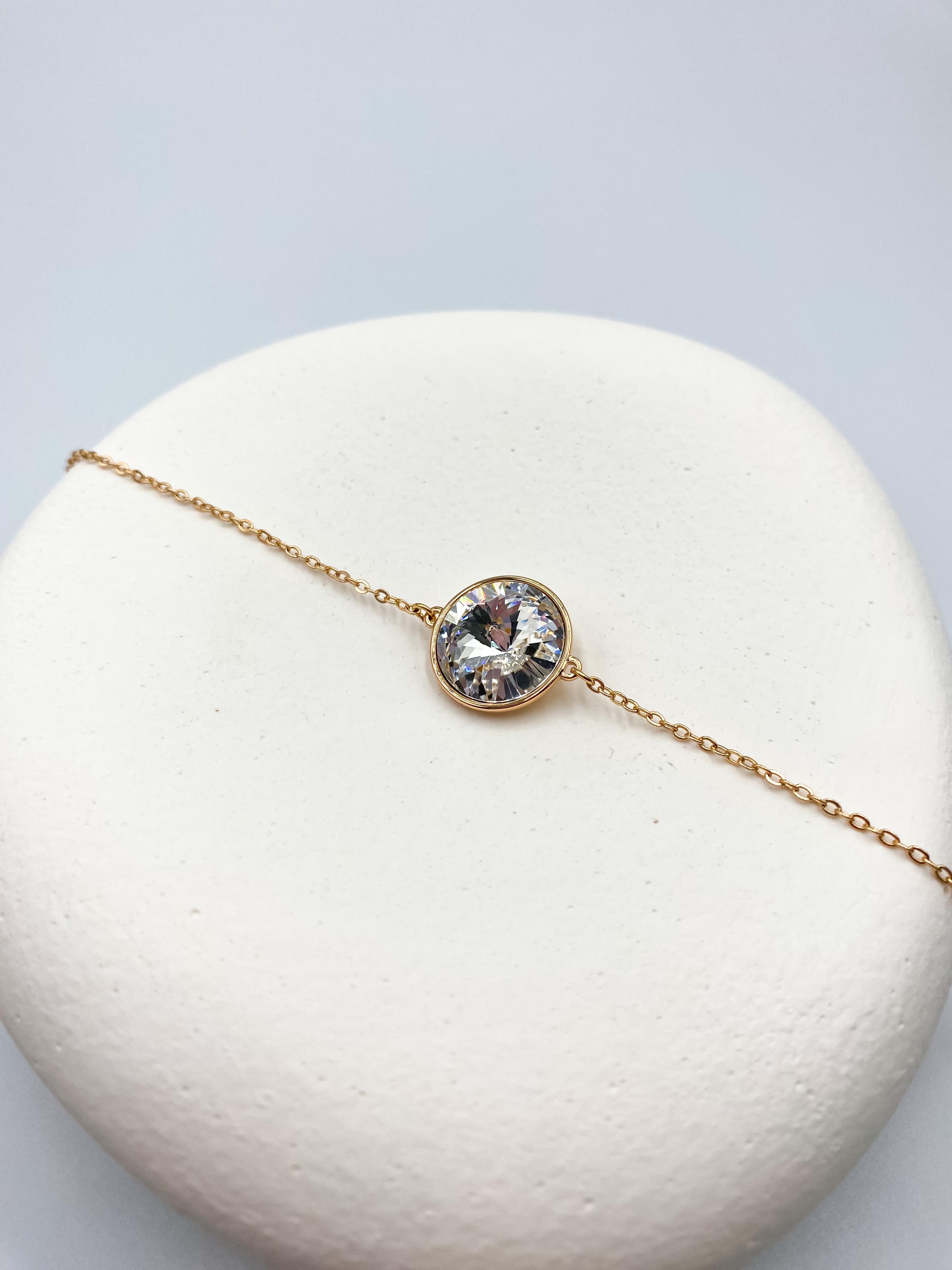 Tek Taş Çelik Bileklik