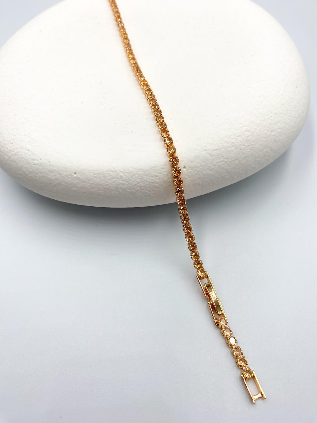 Balköpüğü Taşlı İnce Çelik Tennis Bileklik