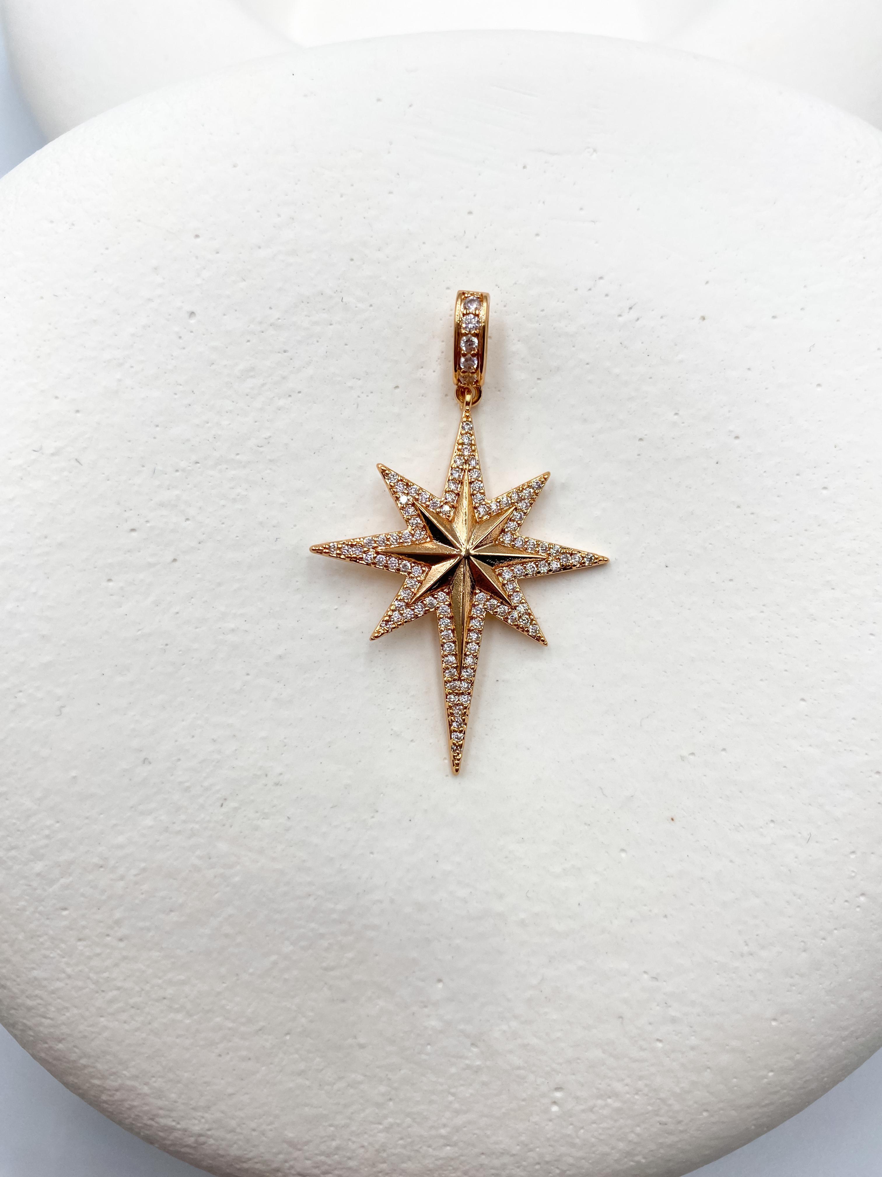 Işıltılı Kuzey Yıldızı Kolye Ucu