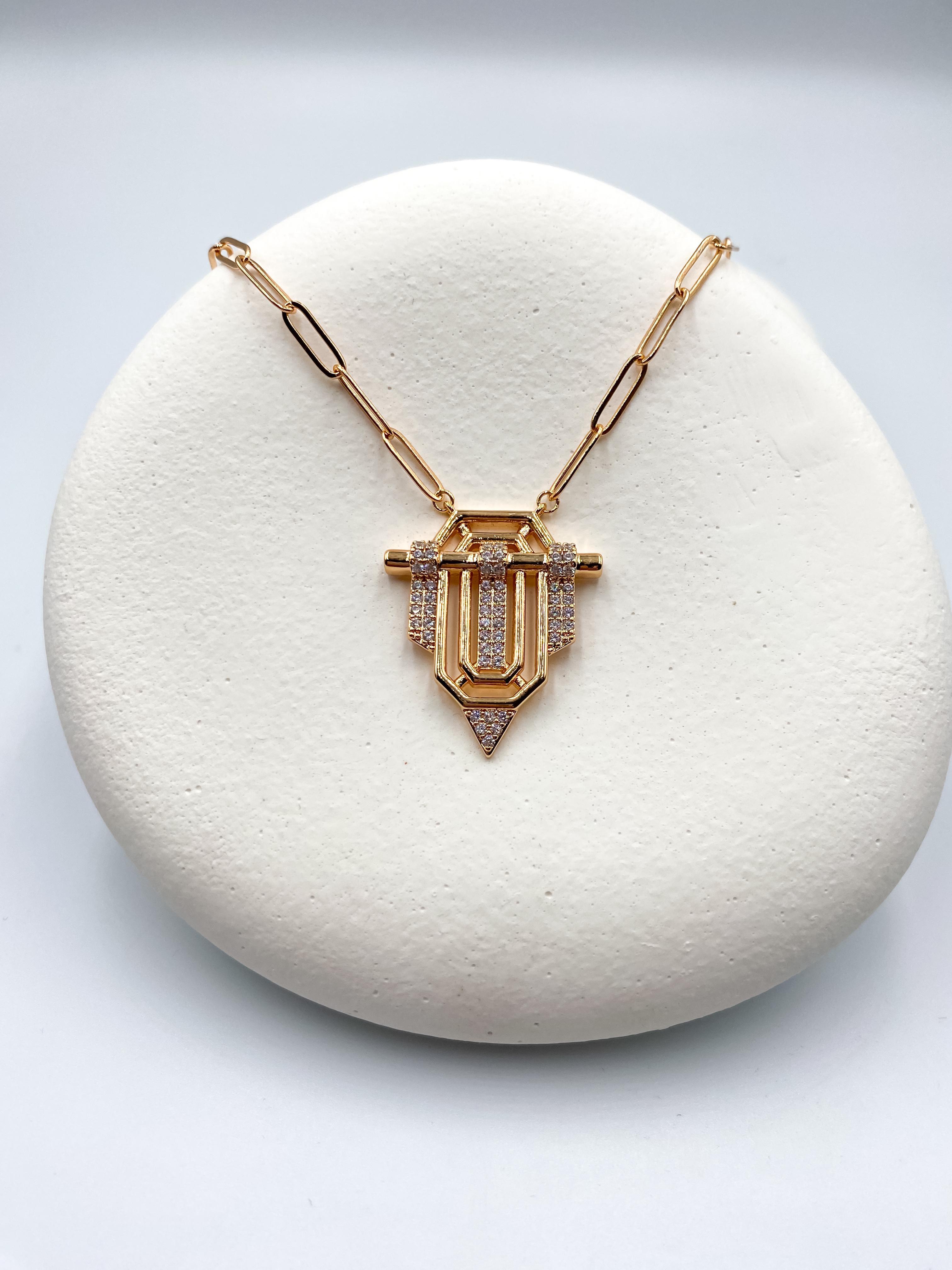 Büyük Taşlı Zincir Serenay  Kolye