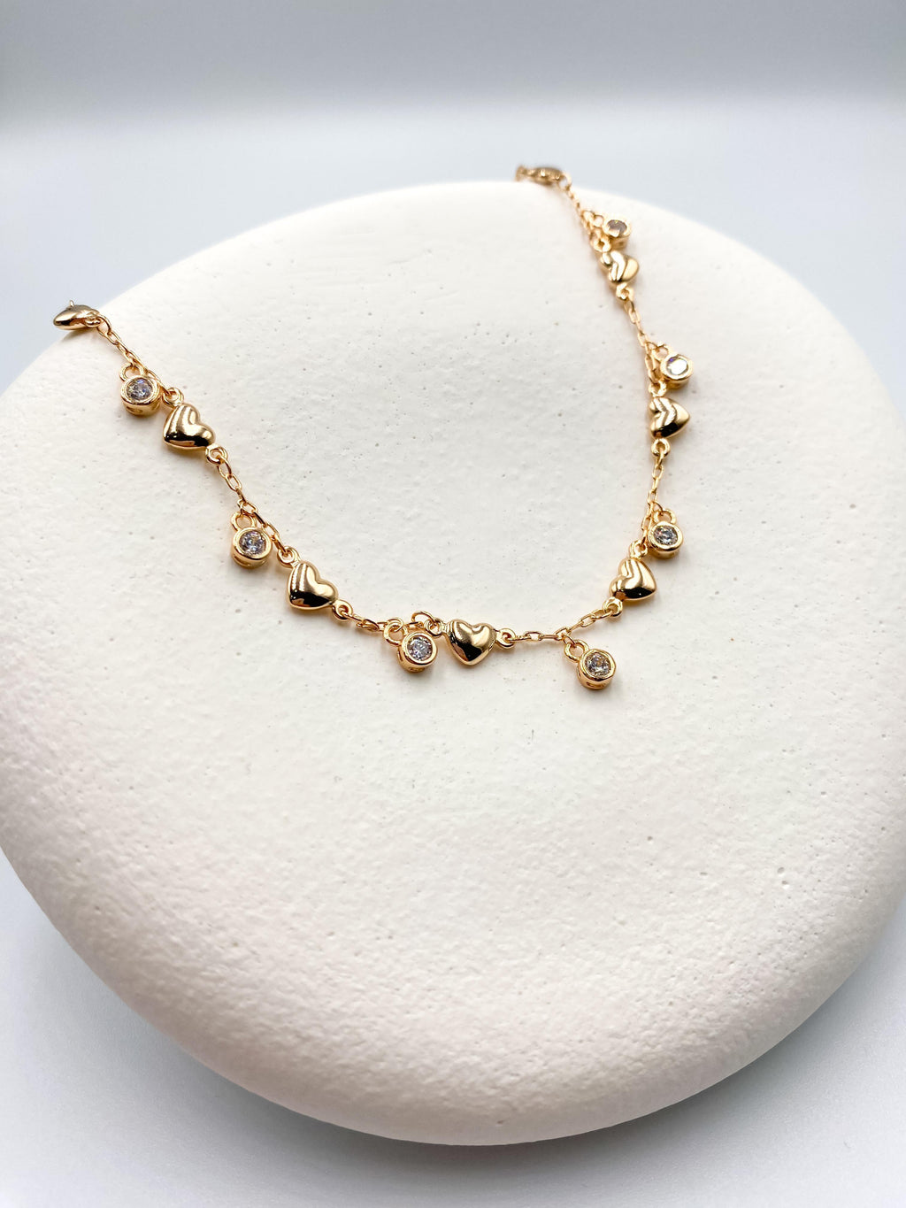 Kalpli ve Taşlı Zincir Kolye