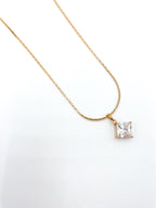 Kare Kesim Tek Taş Kolye