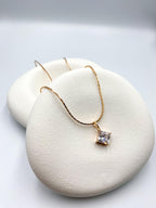 Kare Kesim Tek Taş Kolye