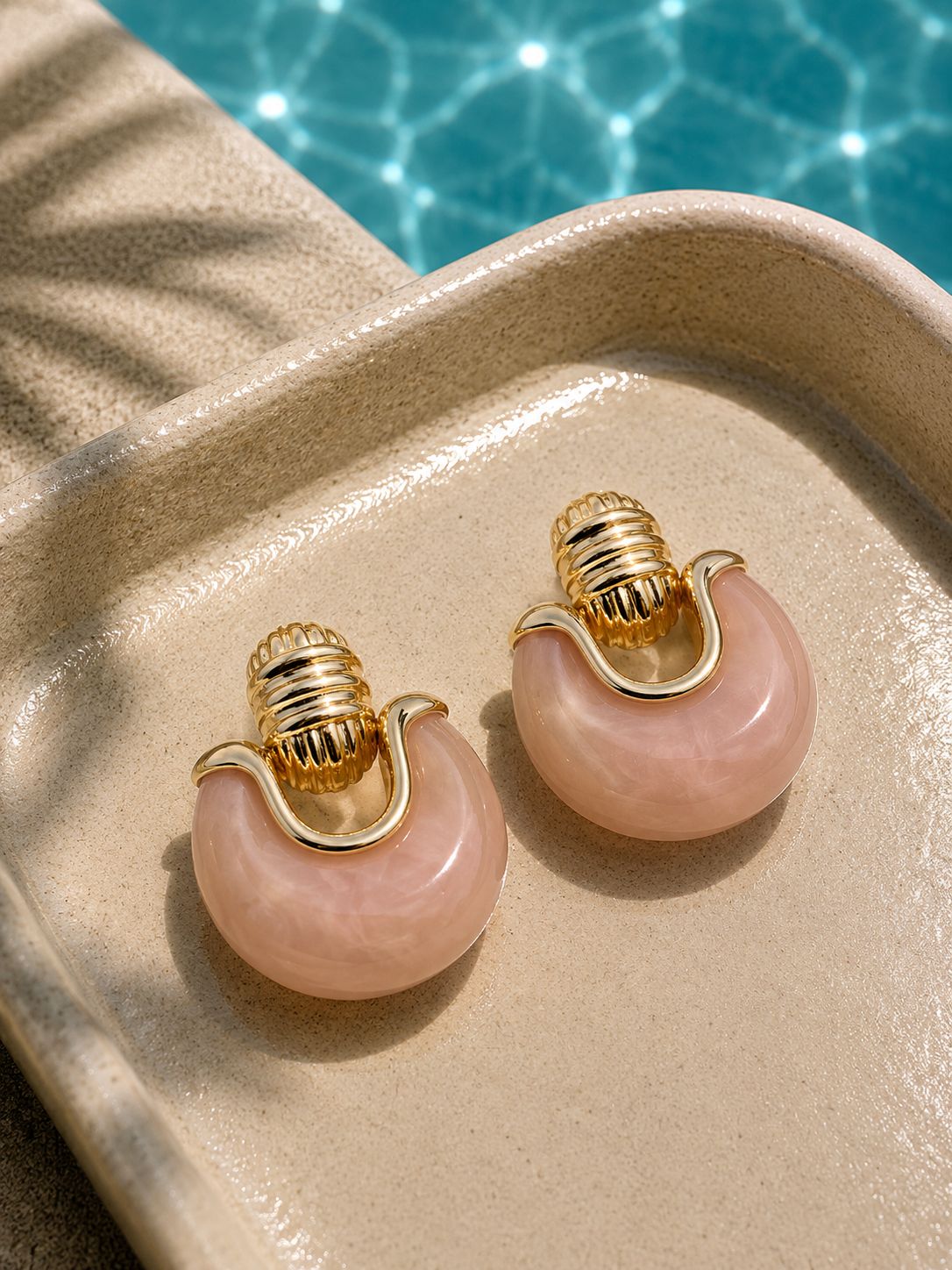 Vintage Pembe Küpe - 14K
