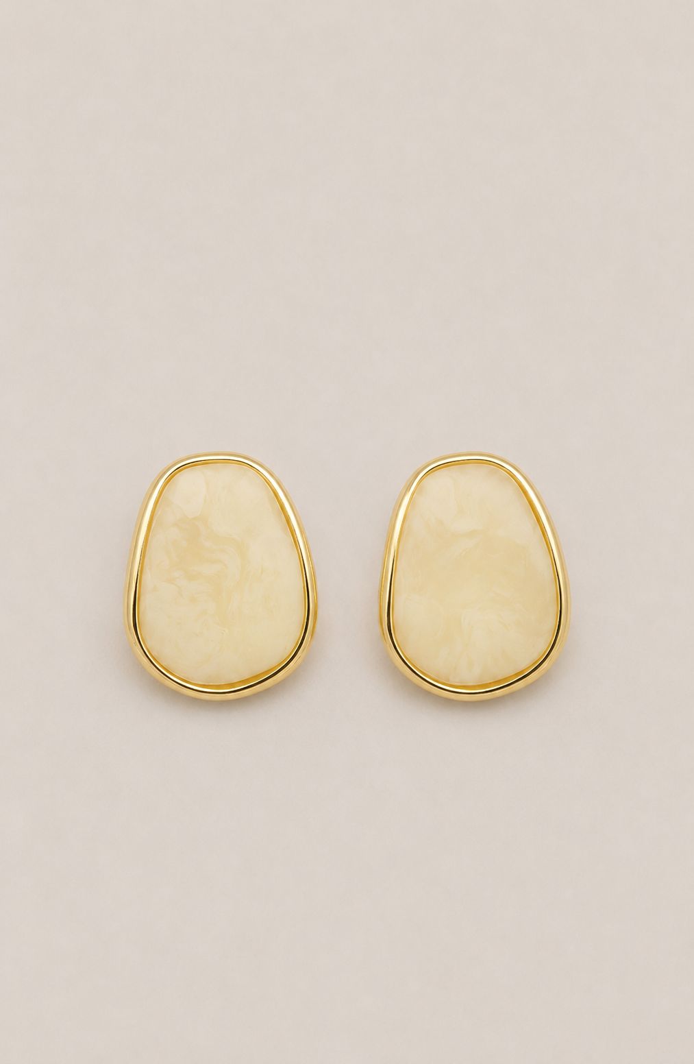 Limon Sarısı Dağınık Şekil Küpe - 14K