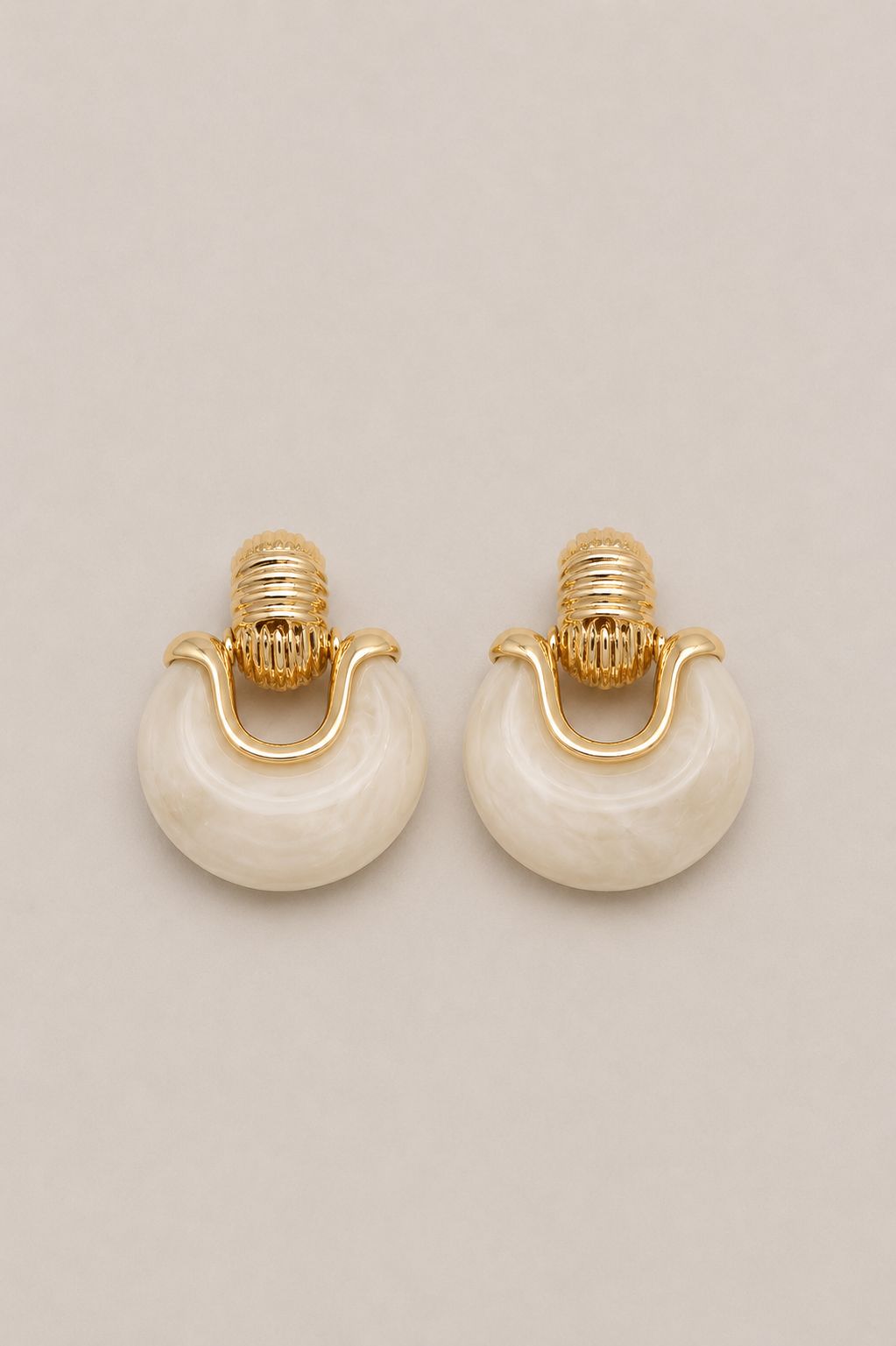 Vintage Beyaz Küpe - 14K