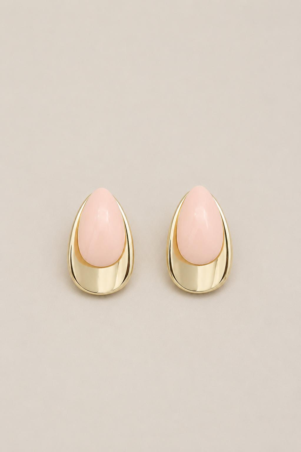 Pembe Drop Küpe - 14K