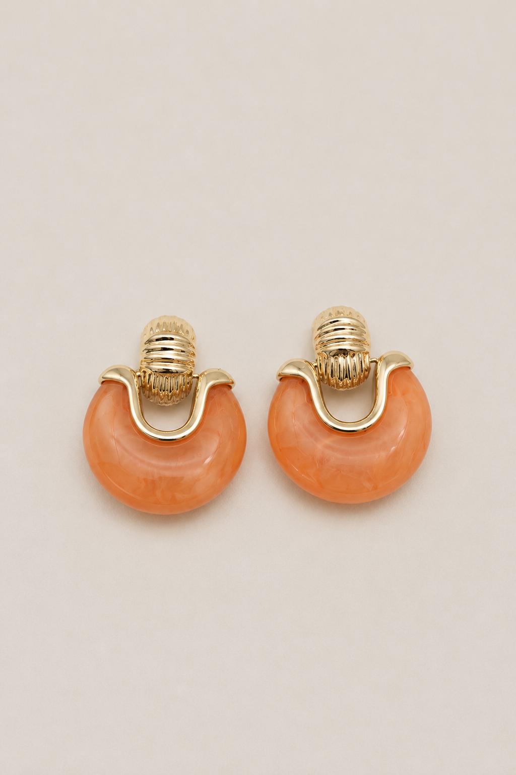 Vintage Turuncu Küpe - 14K