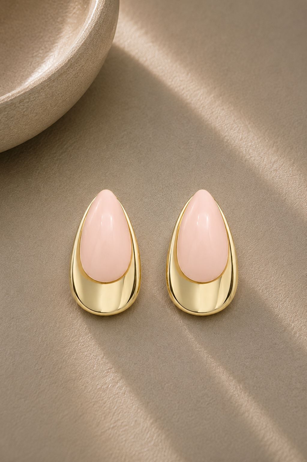 Pembe Drop Küpe - 14K