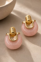 Vintage Pembe Küpe - 14K