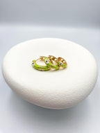 Yeşil Göz Detaylı Halka Küpe