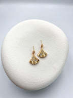 Taş Detaylı Yelpaze Küpe