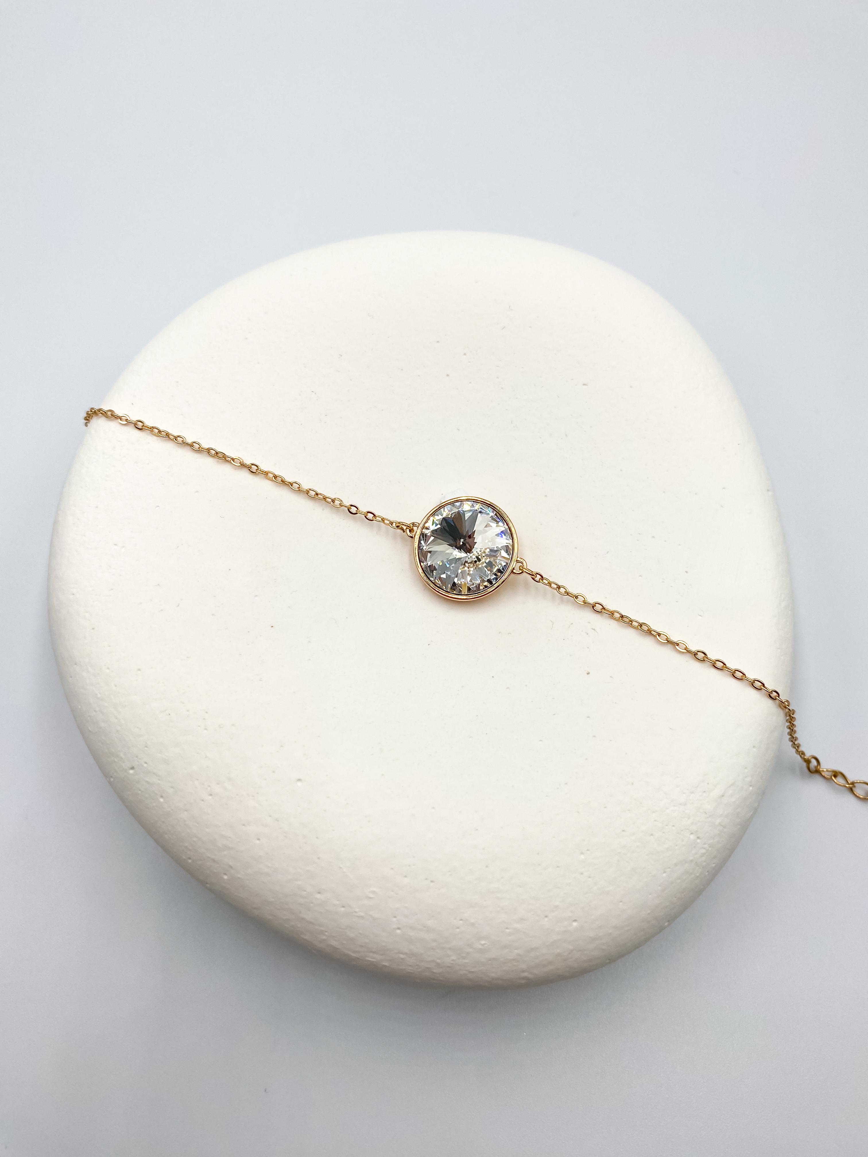 Tek Taş Çelik Bileklik