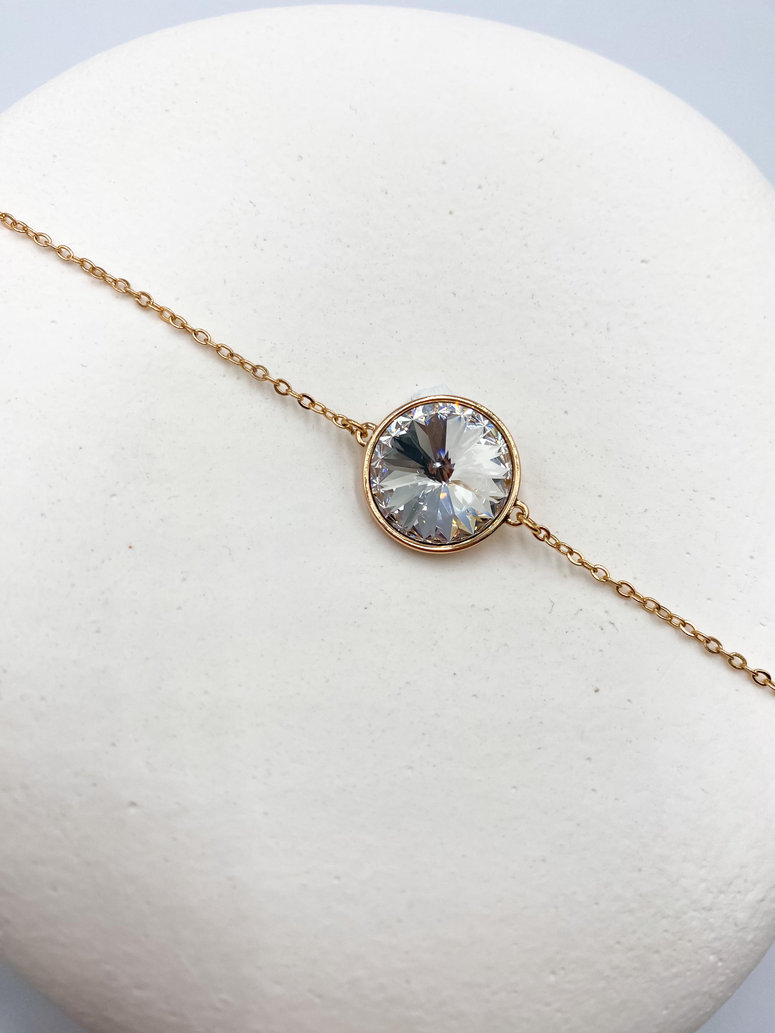 Tek Taş Çelik Bileklik