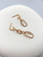 Taşlı Zincir Halkalı Sallantılı Küpe