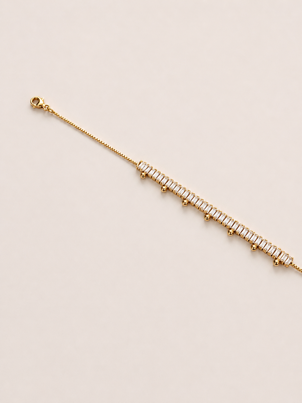 Parıltılı Gold Boncuklu Halhal - 18K