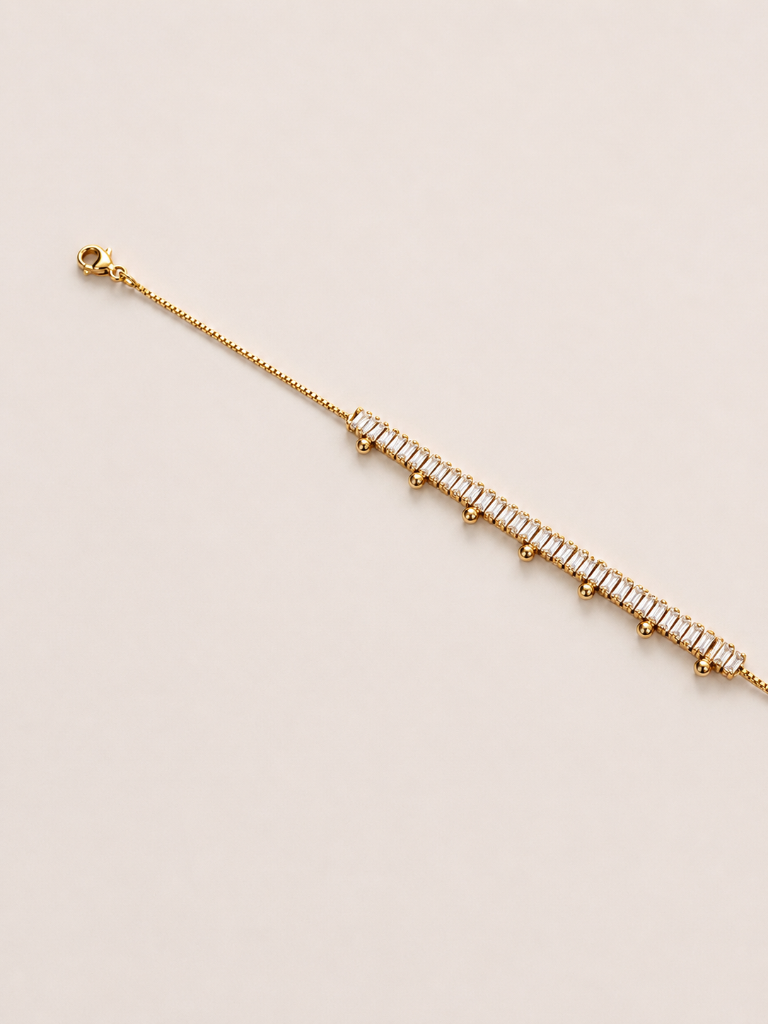 Parıltılı Gold Boncuklu Halhal - 18K