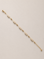 Beyaz ve Gold Boncuk Detayllı Halhal - 18K